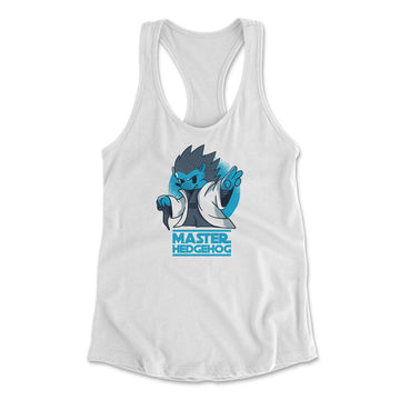 Master Hedgehog Womens Racerback Tank in White color